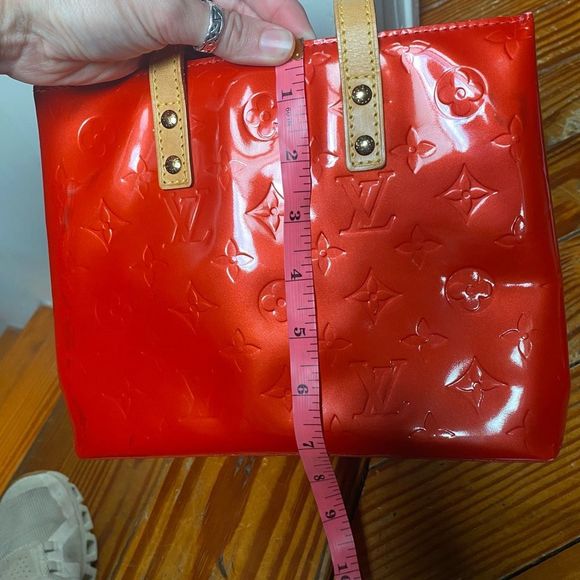 Louis Vuitton Red Monogram Vernis Reade PM Handbag w/Dust Bag & Maintenance Card - Picture 12 of 15